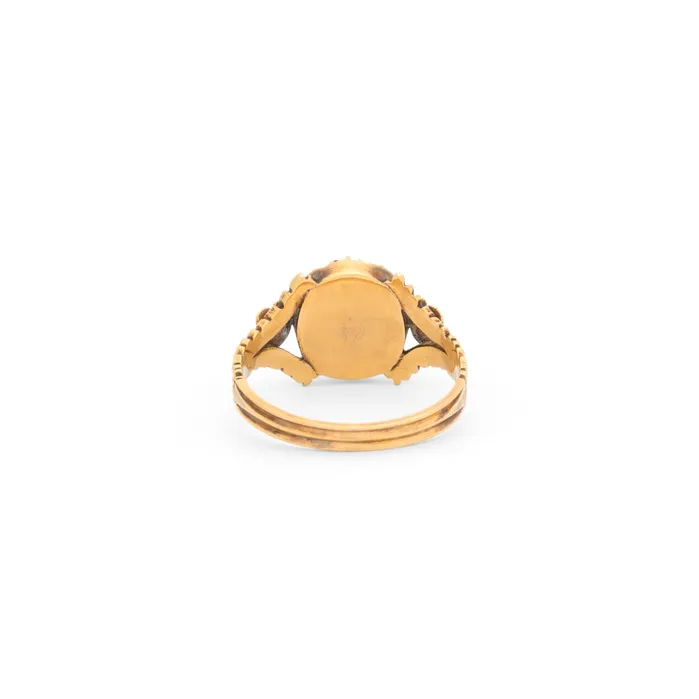 Antique Early Victorian Pearl Paste and 14K Gold Cluster Ring Rings