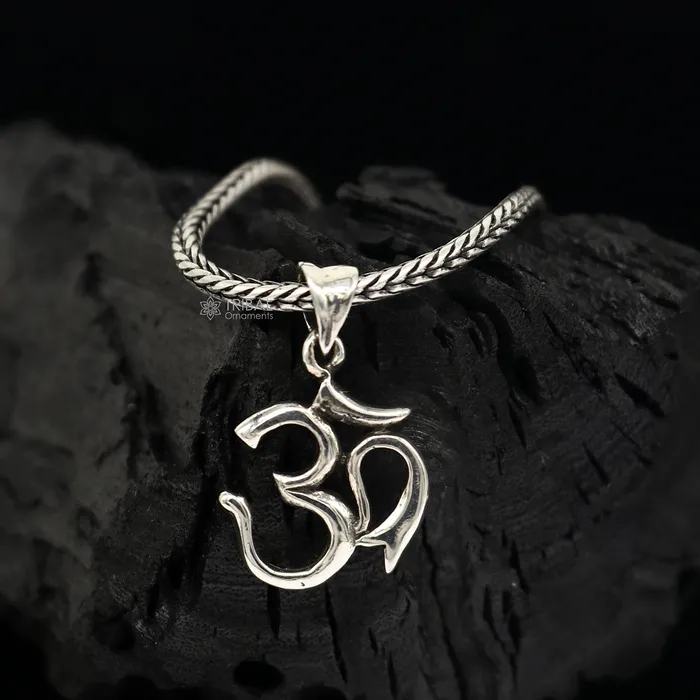 925 sterling silver unique design HINDU Vaidik Mantra Aum OR OM pendant wheat chain necklace locket best gifting jewelry Nsp717 TRIBAL ORNAMENTS Necklaces 925 sterling silver unique design HINDU Vaidik Mantra Aum OR OM pendant wheat chain necklace locket best gifting jewelry Nsp717 TRIBAL ORNAMENTS Necklaces