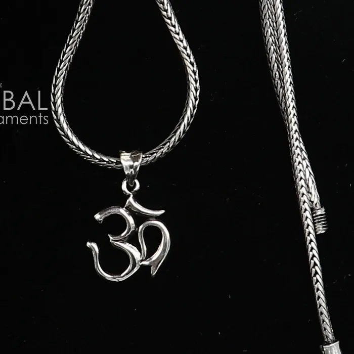 925 sterling silver unique design HINDU Vaidik Mantra Aum OR OM pendant wheat chain necklace locket best gifting jewelry Nsp717 TRIBAL ORNAMENTS Necklaces 925 sterling silver unique design HINDU Vaidik Mantra Aum OR OM pendant wheat chain necklace locket best gifting jewelry Nsp717 TRIBAL ORNAMENTS Necklaces