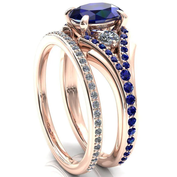 Arietis Oval Blue Sapphire Diamond Sides 34 Eternity Accent Blue Sapphire Ring Fire Brilliance Rings