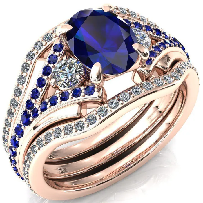 Arietis Oval Blue Sapphire Diamond Sides 34 Eternity Accent Blue Sapphire Ring Fire Brilliance Rings