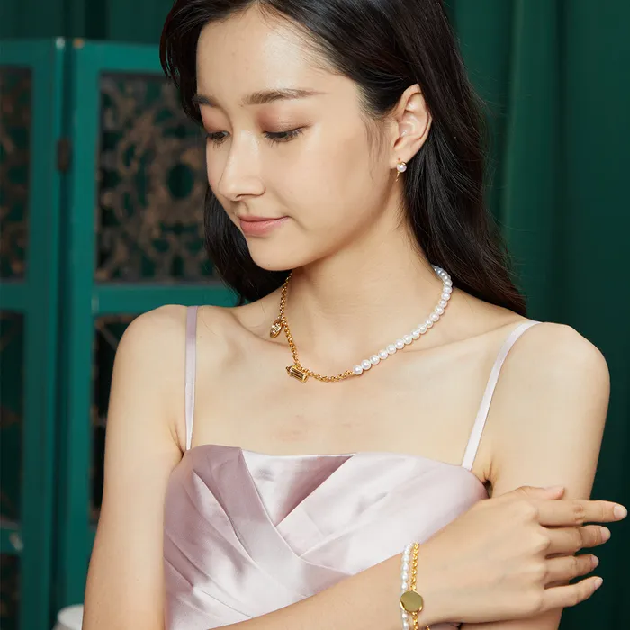 Asian Civilisations Museum Freshwater Pearl Necklace WN00215 New Yorker Collection Pearly Lustre Necklaces