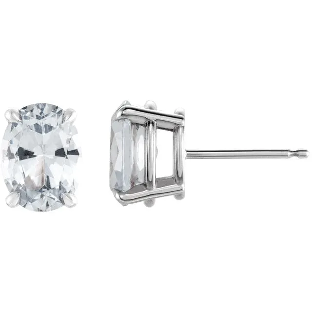 Charles Colvard Earrings Oval Center 4 Prong Earrings