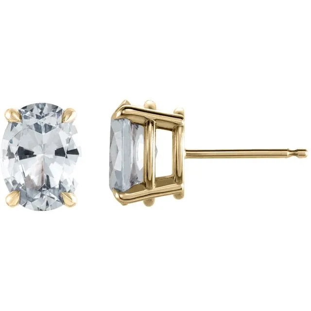 Charles Colvard Earrings Oval Center 4 Prong Earrings