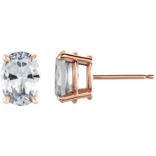 Charles Colvard Earrings Oval Center 4 Prong Earrings