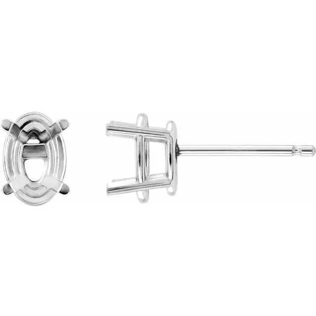 Charles Colvard Earrings Oval Center 4 Prong Earrings