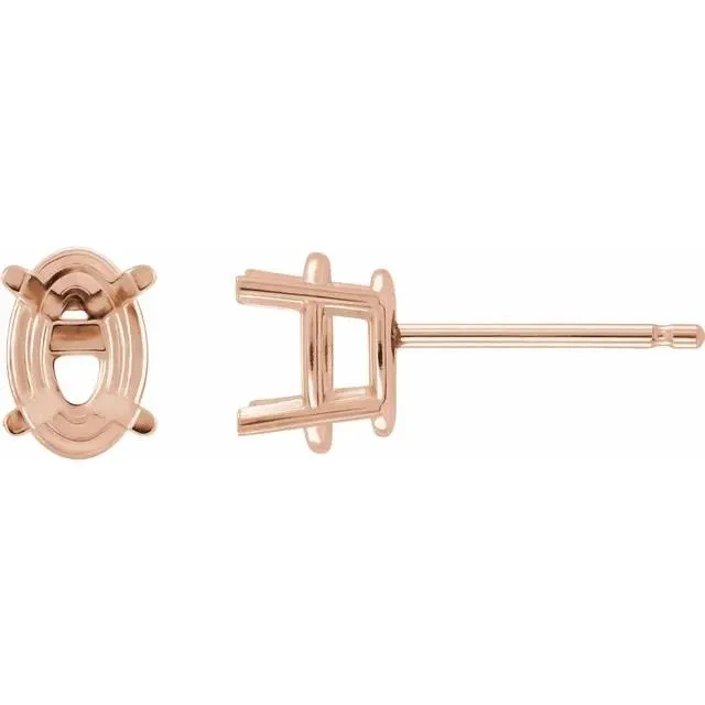 Charles Colvard Earrings Oval Center 4 Prong Earrings