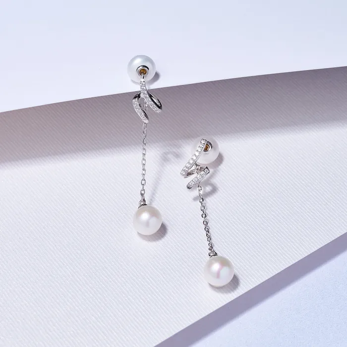 Elegant Freshwater Pearl Earrings WE00141 S Collection Pearly Lustre Earrings