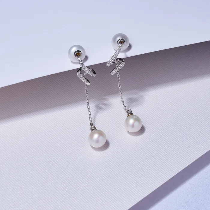 Elegant Freshwater Pearl Earrings WE00141 S Collection Pearly Lustre Earrings