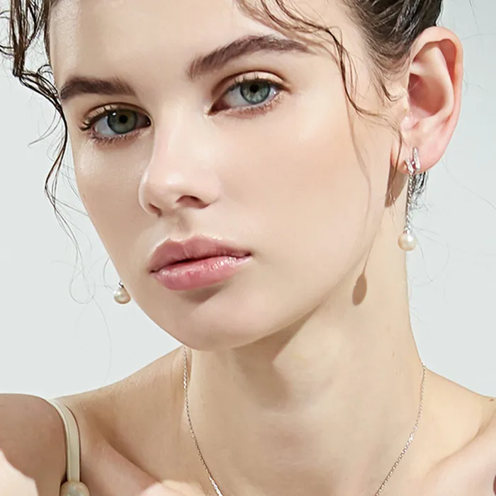 Elegant Freshwater Pearl Earrings WE00141 S Collection Pearly Lustre Earrings
