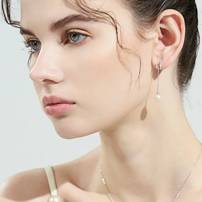 Elegant Freshwater Pearl Earrings WE00141 S Collection Pearly Lustre Earrings