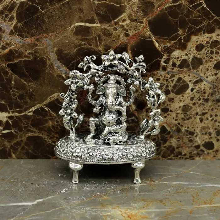 TRIBAL ORNAMENTS Rings 925 Sterling silver Lord Ganesh Idol Pooja Articles Indian Silver Idols handcrafted Lord Ganesh statue sculpture amazing gifting art su03