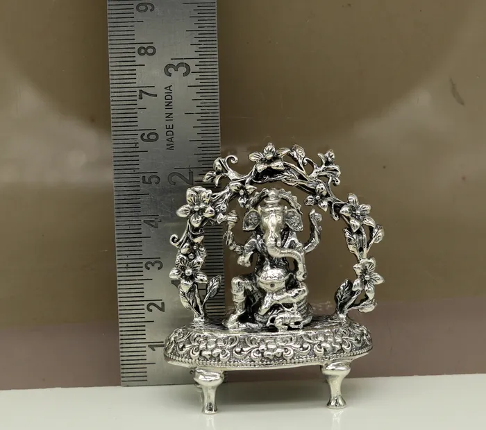 TRIBAL ORNAMENTS Rings 925 Sterling silver Lord Ganesh Idol Pooja Articles Indian Silver Idols handcrafted Lord Ganesh statue sculpture amazing gifting art su03