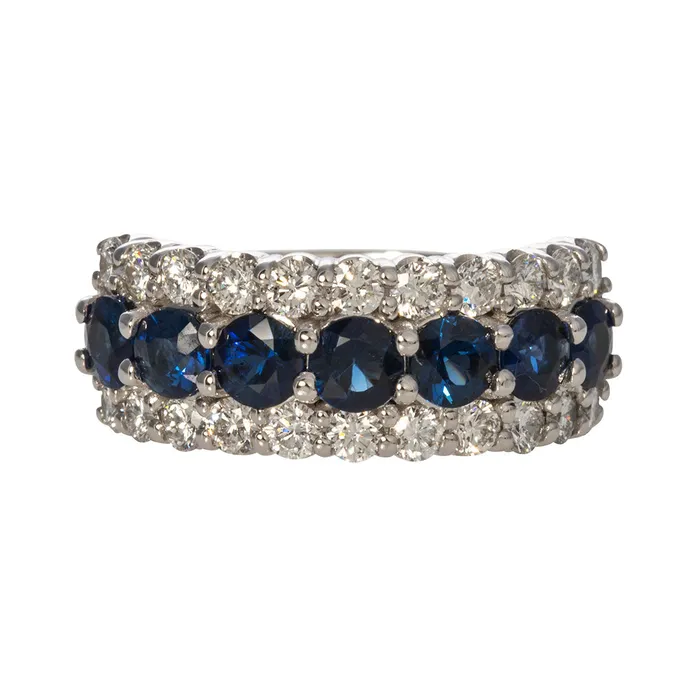 18ct Sapphire 11ct Diamond 14K White Gold Anniversary Ring Croghans Rings 18ct Sapphire 11ct Diamond 14K White Gold Anniversary Ring Croghans Rings
