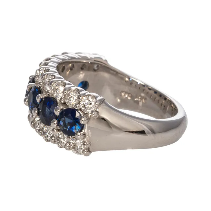 18ct Sapphire 11ct Diamond 14K White Gold Anniversary Ring Croghans Rings