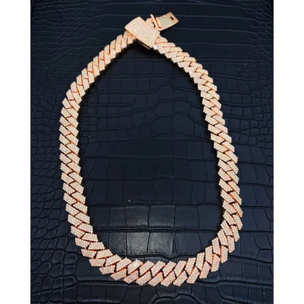 14kt Rose Gold Cuban Link Chain With 4110ct Diamonds Diamond Source NYC Necklaces 14kt Rose Gold Cuban Link Chain With 4110ct Diamonds Diamond Source NYC Necklaces