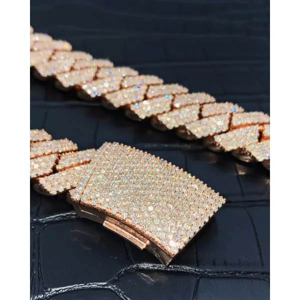 14kt Rose Gold Cuban Link Chain With 4110ct Diamonds Diamond Source NYC Necklaces 14kt Rose Gold Cuban Link Chain With 4110ct Diamonds Diamond Source NYC Necklaces