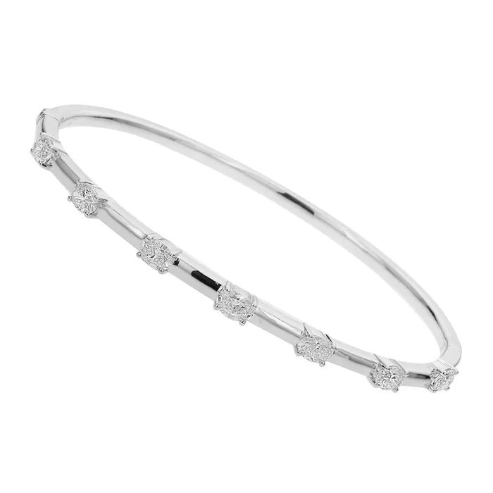 18K White Gold Diamond Bangle Bracelet Meierotto Jewelers Bracelets