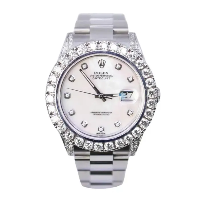 Bracelets Rolex Datejust 41mm Ref 126300 White Mother of Pearl Diamond Dial Diamond Bezel Stainless Steel Oyster Bracelet Mens Watch Rolex Bracelets Rolex Datejust 41mm Ref 126300 White Mother of Pearl Diamond Dial Diamond Bezel Stainless Steel Oyster Bracelet Mens Watch Rolex