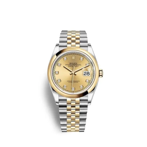 Bracelets Rolex Rolex Datejust 36mm Ref 1262030017 Champagne Diamond Dial Two Tone Stainless Steel 18K Yellow Gold Jubilee Bracelet Watch Bracelets Rolex Rolex Datejust 36mm Ref 1262030017 Champagne Diamond Dial Two Tone Stainless Steel 18K Yellow Gold Jubilee Bracelet Watch