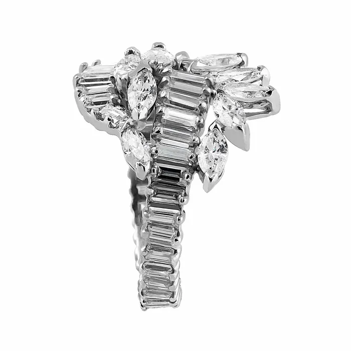 CJ Charles Jewelers Rings Platinum Baguette and Marquise Diamond Ring CJ Charles Jewelers Rings Platinum Baguette and Marquise Diamond Ring