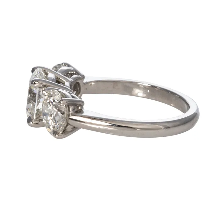 Croghans Rings 4ctw Round Brilliant Diamond ThreeStone Platinum Engagement Ring