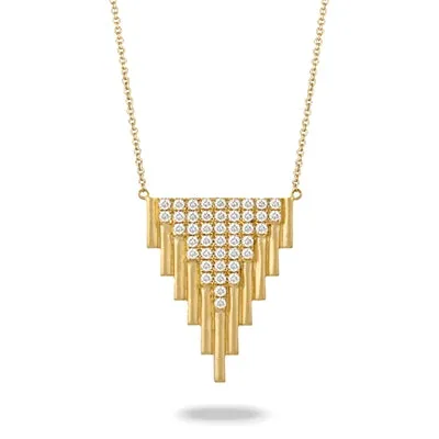 Doves 18K Yellow Gold Art Deco Diamond Necklace Doves Necklaces