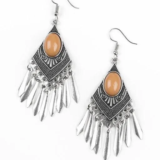 Earrings Paparazzi Earring Mostly MonteZUMBA Brown Paparazzi Jewelry