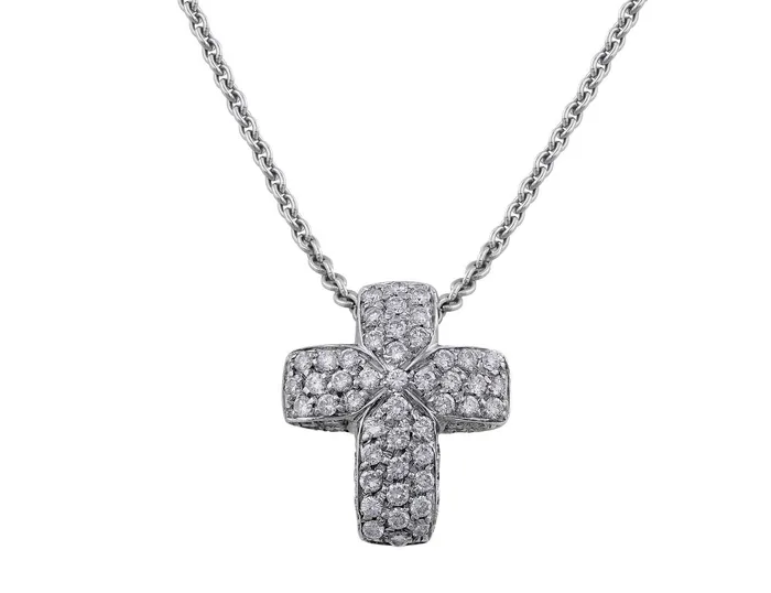 Necklaces Estate White Gold Pave Diamond Cross Pendant CJ Charles Jewelers Necklaces Estate White Gold Pave Diamond Cross Pendant CJ Charles Jewelers