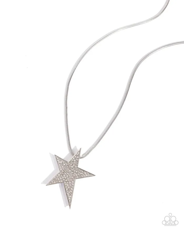 Necklaces Paparazzi Jewelry Paparazzi Necklace Patriotic Performer White Necklaces Paparazzi Jewelry Paparazzi Necklace Patriotic Performer White