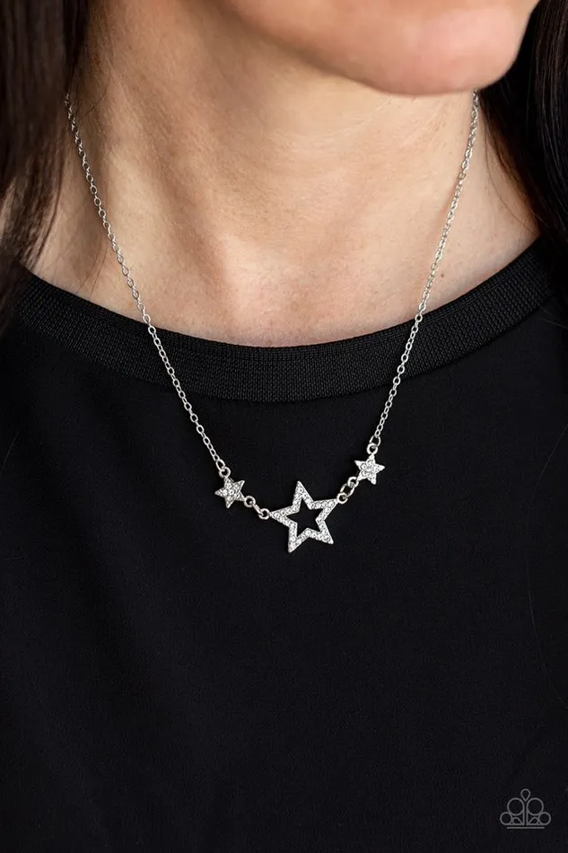 Necklaces Paparazzi Jewelry Paparazzi Necklace United We Sparkle White