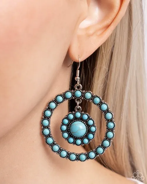 Paparazzi Earring Saguaro Sanctuary Blue Paparazzi Jewelry Earrings