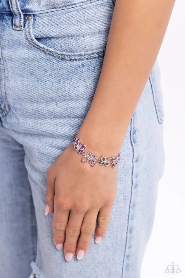 Paparazzi Jewelry Bracelets Paparazzi Bracelet Butterfly Belonging Pink