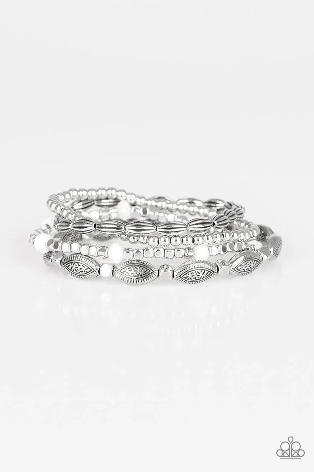 Paparazzi Jewelry Bracelets Paparazzi Bracelet Full Of WANDER White