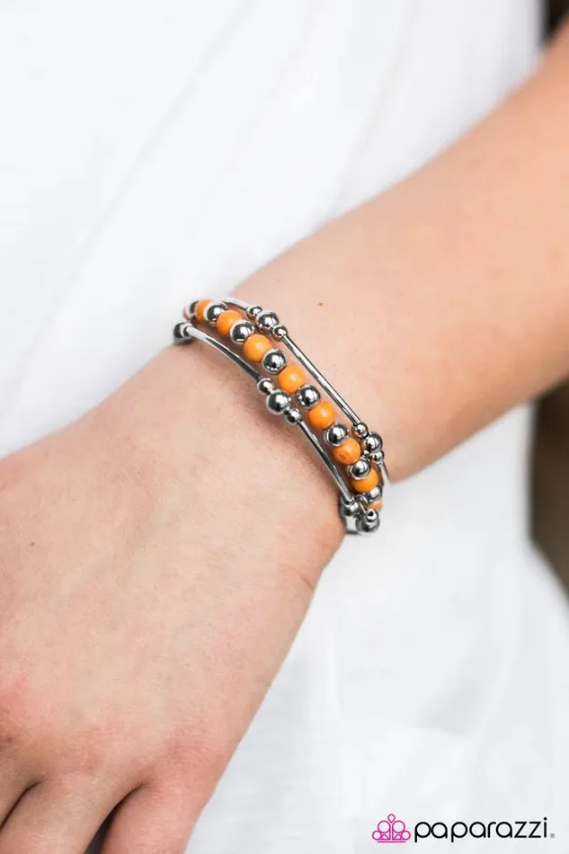 Paparazzi Jewelry Bracelets Paparazzi Bracelet Groundbreaking Orange