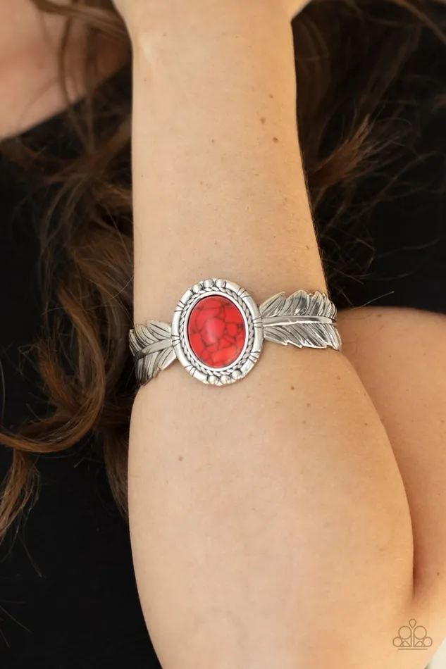 Paparazzi Jewelry Bracelets Paparazzi Bracelet Western Wings Red