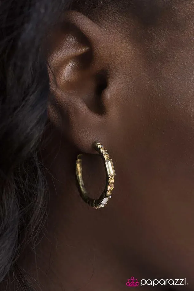 Paparazzi Jewelry Earrings Paparazzi Earring BLING On The Night Brass