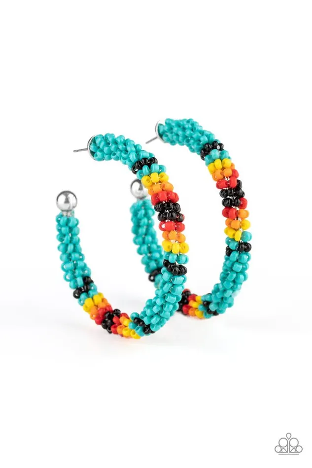 Paparazzi Jewelry Earrings Paparazzi Earring Bodaciously Beaded Blue