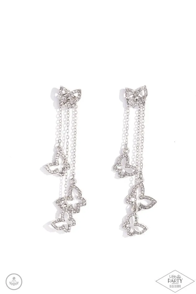 Paparazzi Jewelry Earrings Paparazzi Earring Boisterous Butterfly White Paparazzi Jewelry Earrings Paparazzi Earring Boisterous Butterfly White