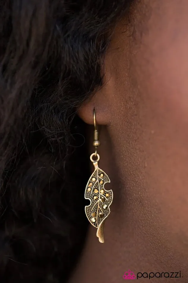 Paparazzi Jewelry Earrings Paparazzi Earring FALLow The Leader Brass