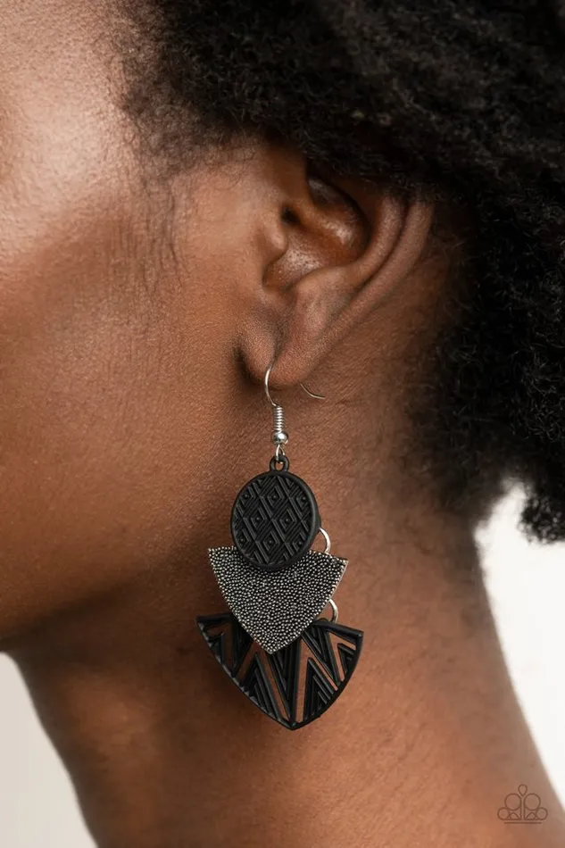 Paparazzi Jewelry Earrings Paparazzi Earring Jurassic Juxtaposition Black