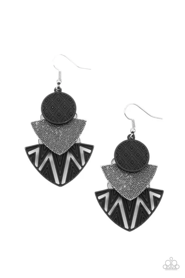 Paparazzi Jewelry Earrings Paparazzi Earring Jurassic Juxtaposition Black Paparazzi Jewelry Earrings Paparazzi Earring Jurassic Juxtaposition Black