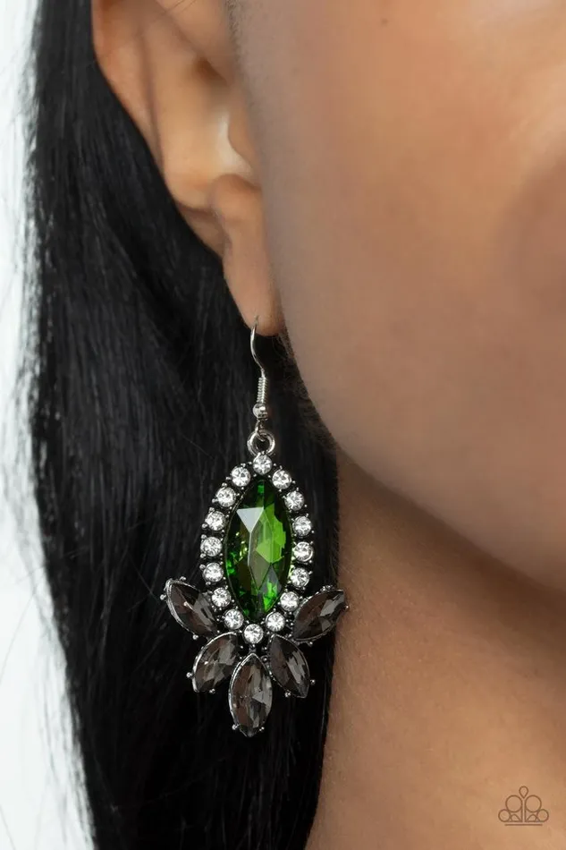 Paparazzi Jewelry Earrings Paparazzi Earring Serving Up Sparkle Green