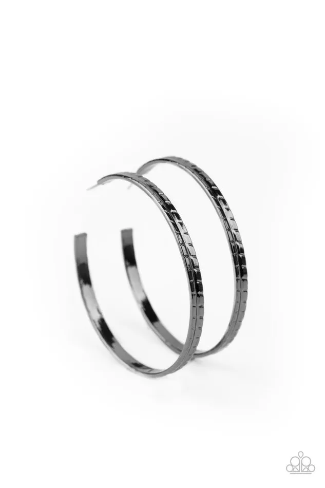 Paparazzi Jewelry Earrings Paparazzi Earring TREAD All About It Black Paparazzi Jewelry Earrings Paparazzi Earring TREAD All About It Black