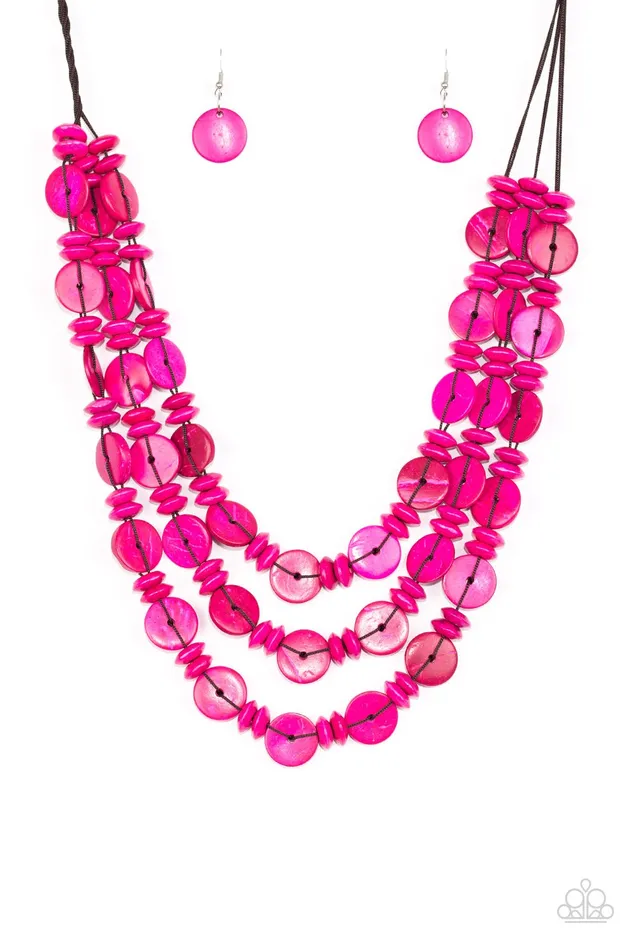 Paparazzi Jewelry Necklaces Paparazzi Necklace Barbados Bopper Pink