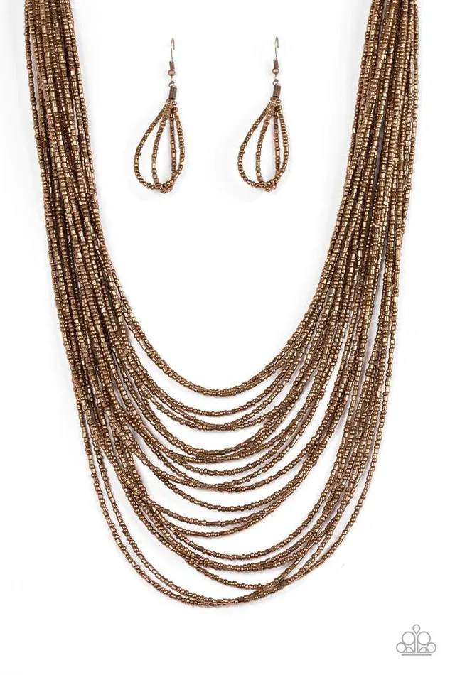 Paparazzi Jewelry Necklaces Paparazzi Necklace Ice Age Radiance Copper