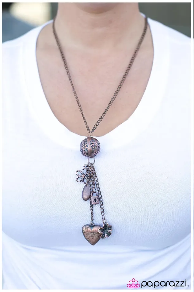 Paparazzi Jewelry Necklaces Paparazzi Necklace Love Love Me Do Copper