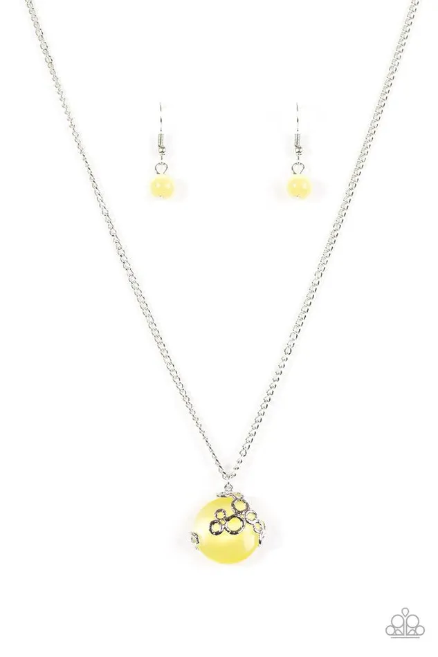 Paparazzi Necklace Bubbles Over Yellow Paparazzi Jewelry Necklaces
