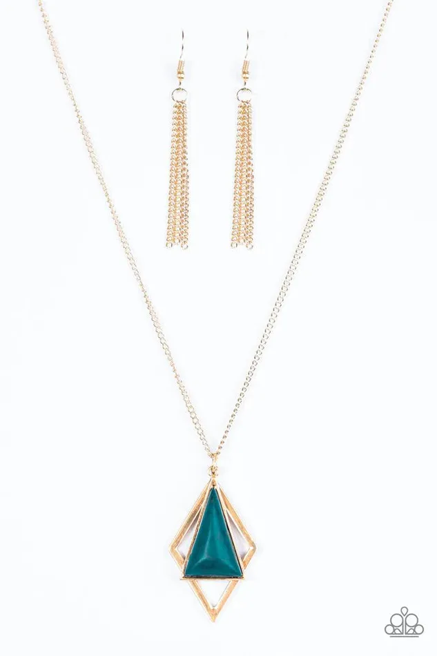 Paparazzi Necklace Fiercely IndePENDANT Blue Paparazzi Jewelry Necklaces