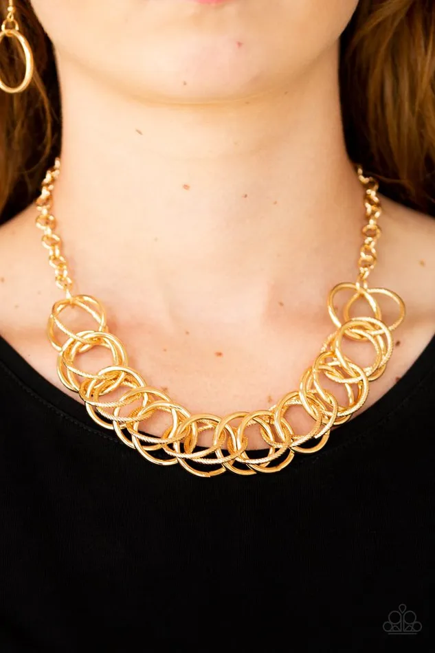 Paparazzi Necklace Heavy Metal Hero Gold Paparazzi Jewelry Necklaces
